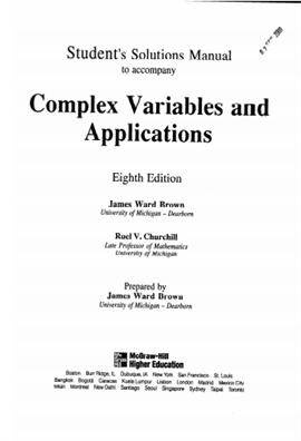 Complex Variables and Applications 8ed Solutions Manual